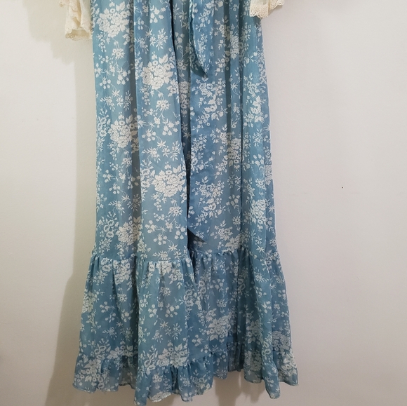 GUNNE SAX by Jessica Vintage 1970’s Blue Floral Dress. - Picture 11 of 12